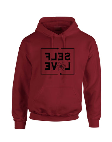 Self Love Hoodie - Maroon w/Black Text