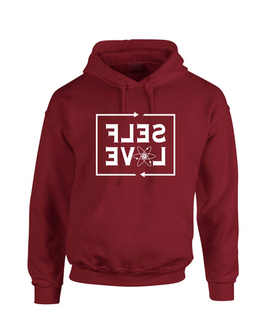 Self Love Hoodie - Maroon w/White text